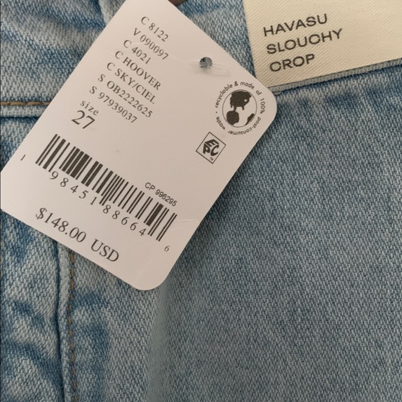 FREE PEOPLE Havasu Slouchy Cropped Jeans NWT Hoover - Picture 6 of 9